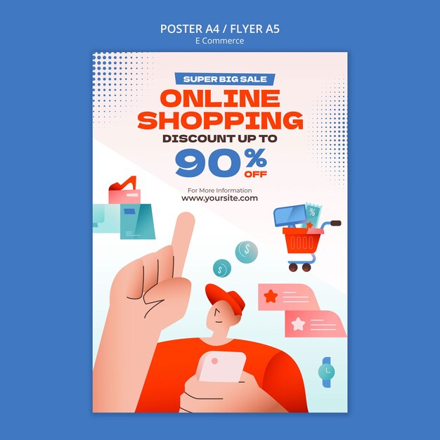 Vorlage für ein E-Commerce-Konzeptplakat