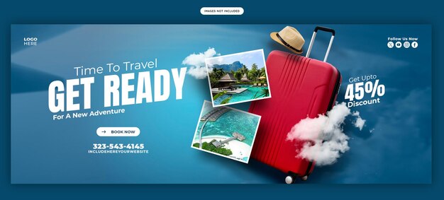 Vorlage für ein Facebook-Cover-Banner für Reisen und Tourismus