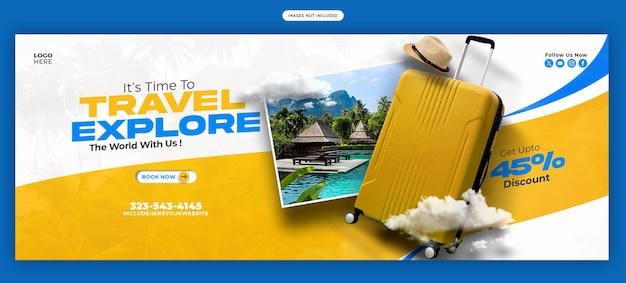 Vorlage für ein Facebook-Cover-Banner für Reisen und Tourismus