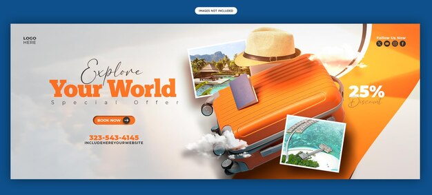 Vorlage für ein Facebook-Cover-Banner für Reisen und Tourismus