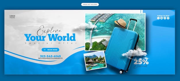 Vorlage für ein Facebook-Cover-Banner für Reisen und Tourismus