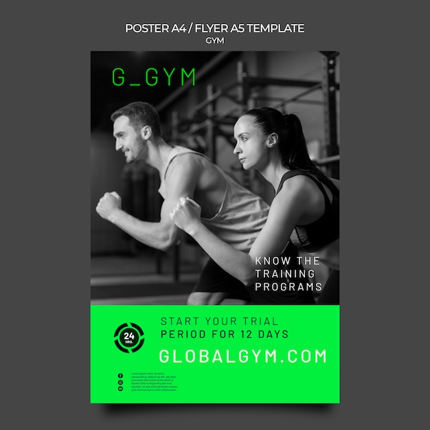 Vorlage für ein Fitnessstudio-Trainingsplakat