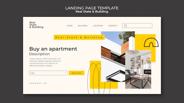 Vorlage für ein flaches Immobilien-Design