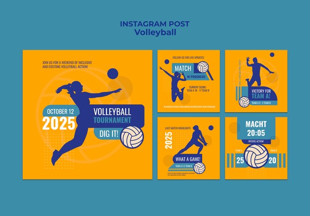 Vorlage für ein flaches Volleyball-Spiel