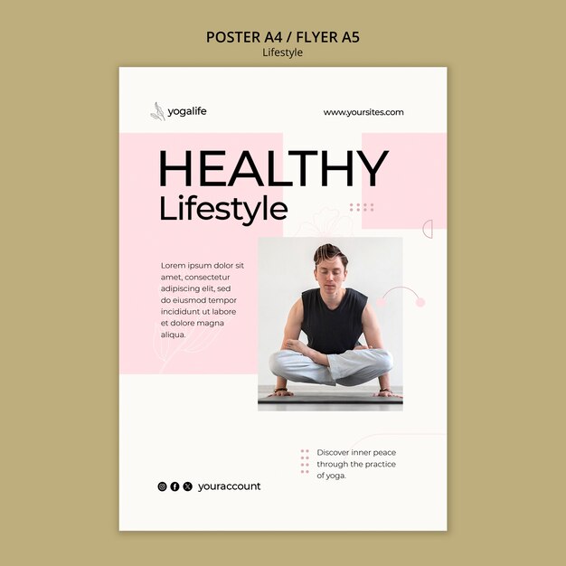 Vorlage für ein Flat-Design-Lifestyle-Poster