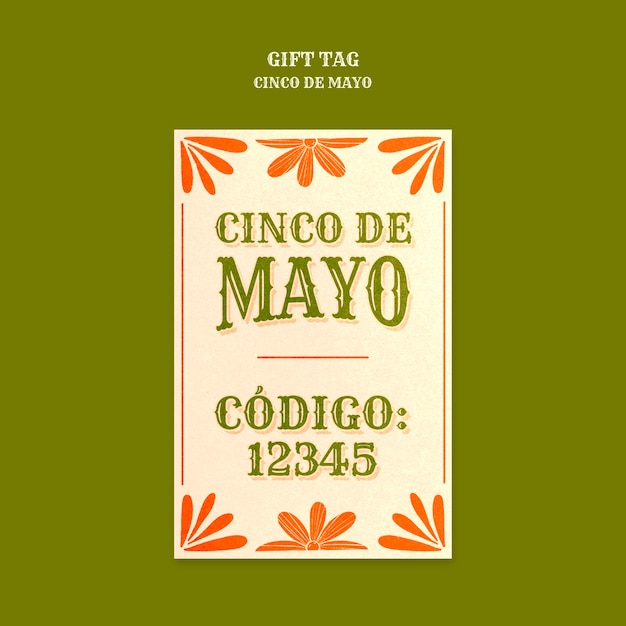 Vorlage für ein Geschenkkennzeichen zur Feier des Cinco de Mayo