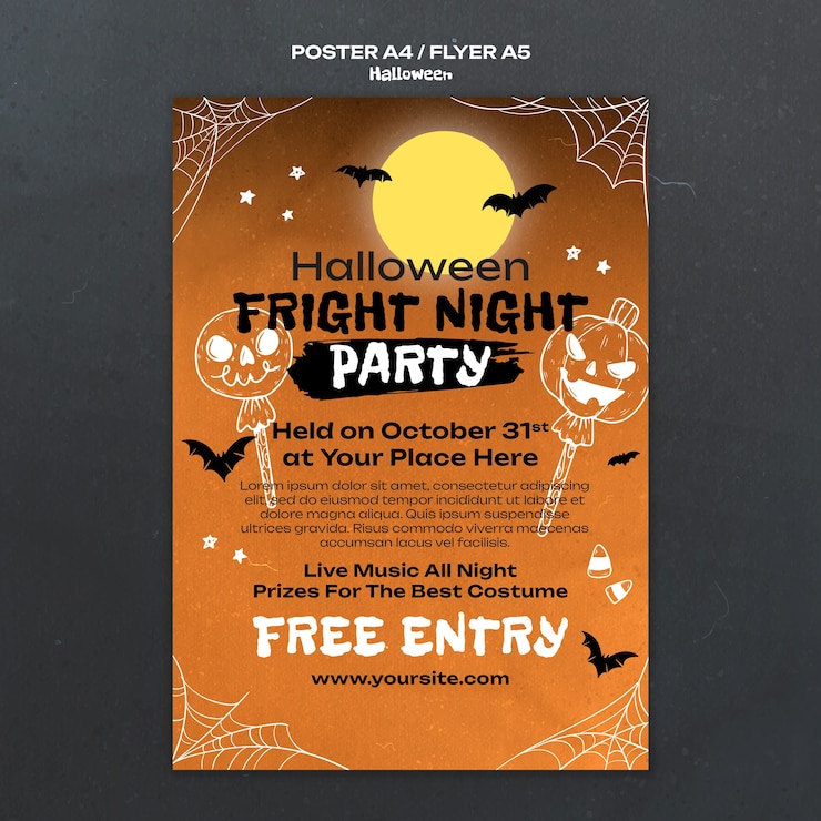 Kostenlose PSD vorlage für ein halloween-feierplakat