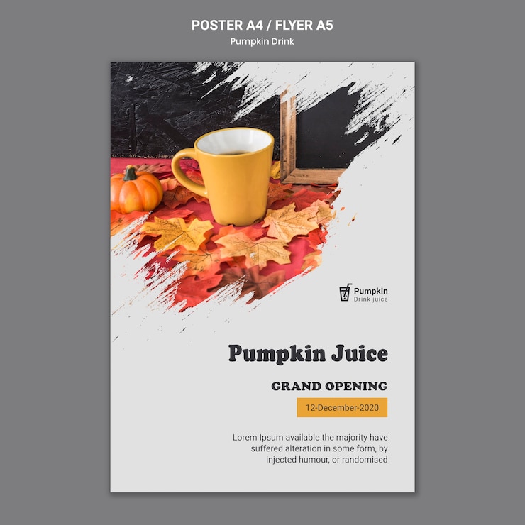 Kostenlose PSD vorlage für ein kürbisgetränk-poster