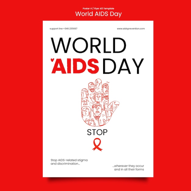 Kostenlose PSD vorlage für ein plakat zum welt-aids-tag