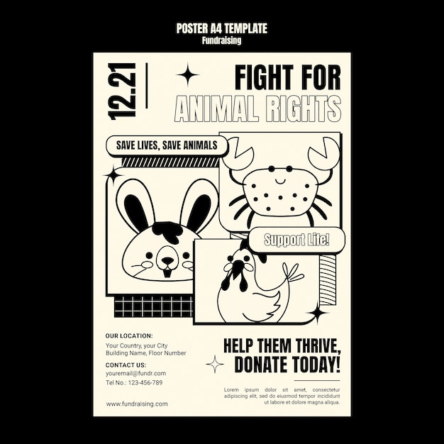 Vorlage für ein platten-design-poster für fundraising-veranstaltungen