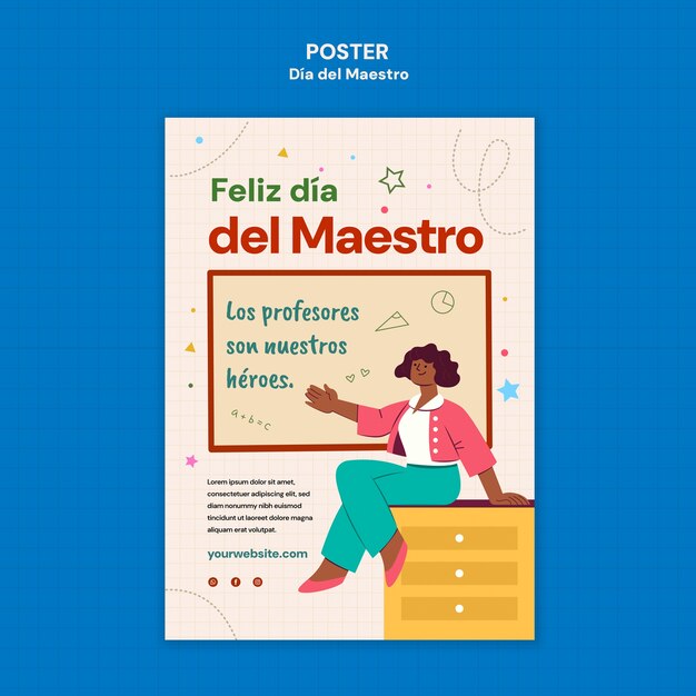 Vorlage für ein Poster zur Feier des Dia del Maestro