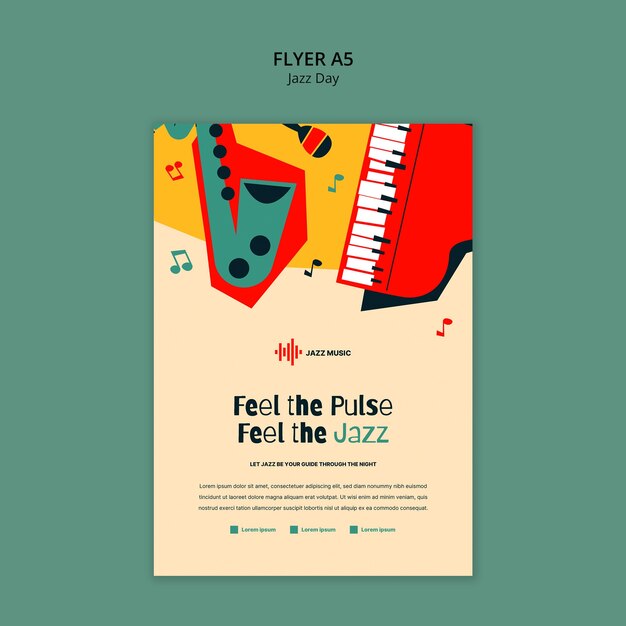 Vorlage für ein Poster zur Feier des Jazz-Tages