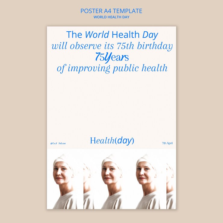 Kostenlose PSD vorlage für ein poster zur feier des weltgesundheitstages