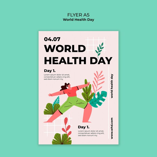 Vorlage für ein Poster zur Feier des Weltgesundheitstages