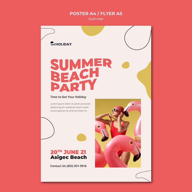 Vorlage für ein Sommerstrandparty-Plakat