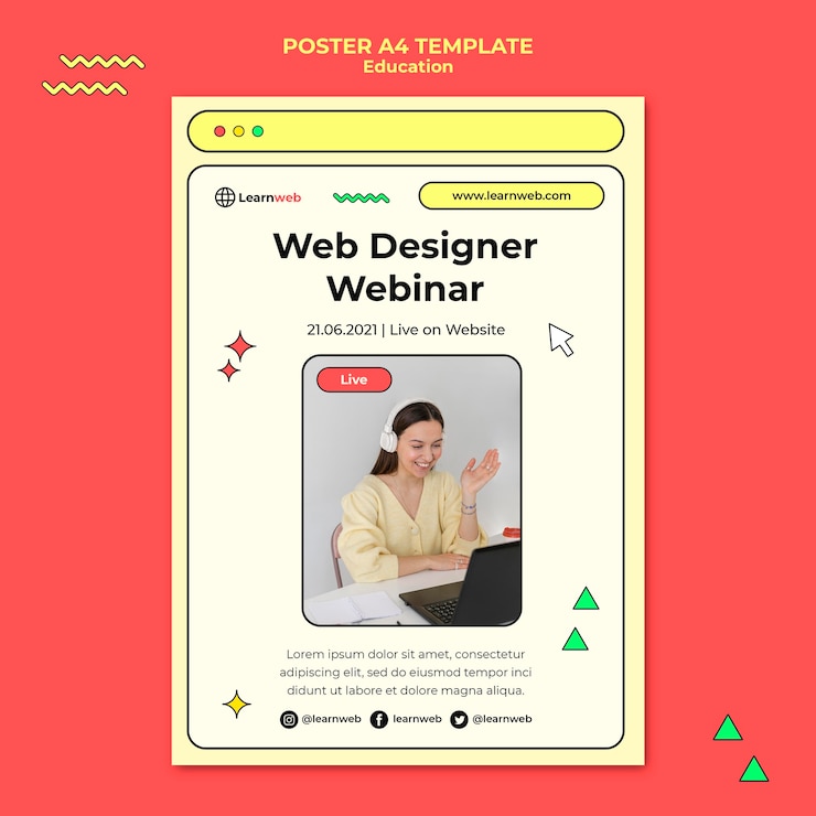 Kostenlose PSD vorlage für ein webdesign-workshop-plakat