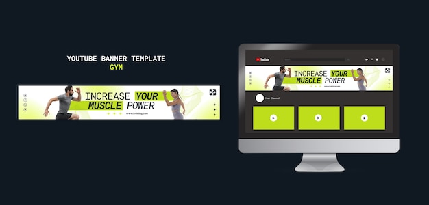Vorlage für ein YouTube-Banner für Sporttraining