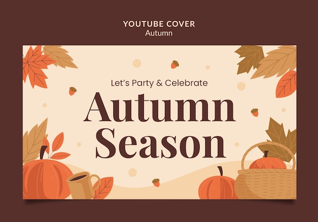 Kostenlose PSD vorlage für ein youtube-cover für die herbstsaison