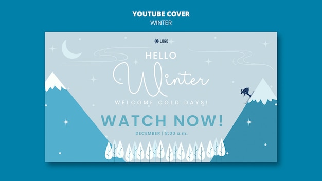 Kostenlose PSD vorlage für ein youtube-cover für die wintersaison