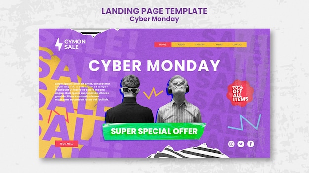 Vorlage für eine cyber monday-landingpage