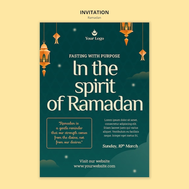 Kostenlose PSD vorlage für eine einladung zur ramadan-feier