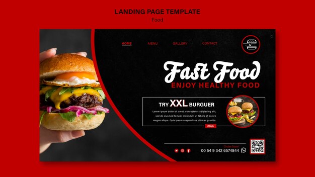 Vorlage für eine Fast-Food-Landingpage