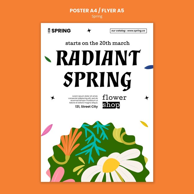 Vorlage für eine flache Design-Affiche für die Frühlingssaison
