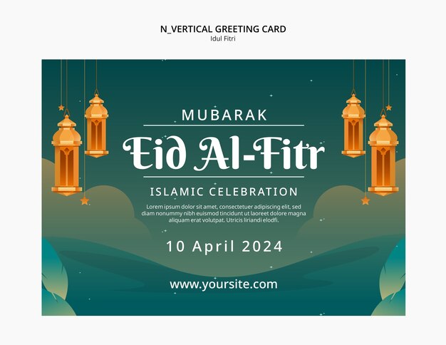 Vorlage für eine Grußkarte zur Feier des Eid al-Fitr