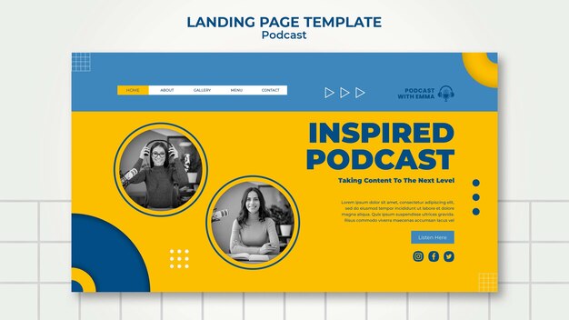 Vorlage für eine inspirierte Podcast-Landingpage