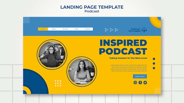 Vorlage für eine inspirierte Podcast-Landingpage