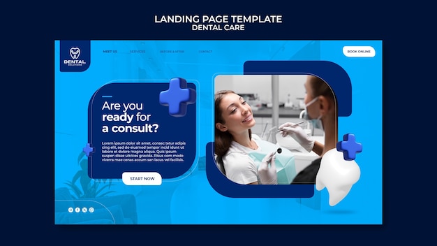 Vorlage für eine landingpage für zahnpflege