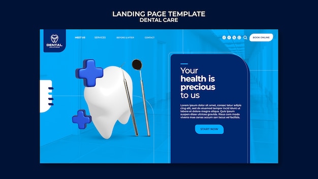 Vorlage für eine landingpage für zahnpflege