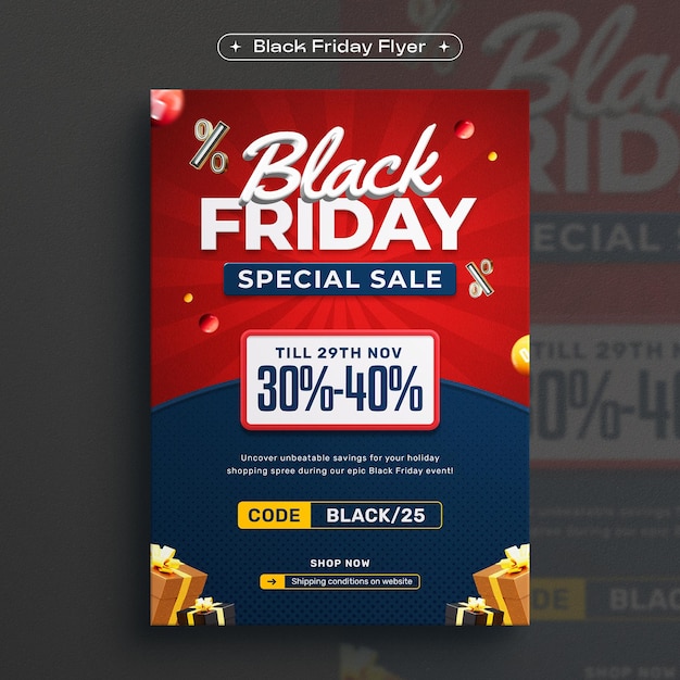 Vorlage für einen Flyer-Design für den Black Friday-Sonderverkauf