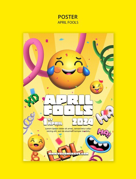 Vorlage für einen Plakat für die Feier des ersten April