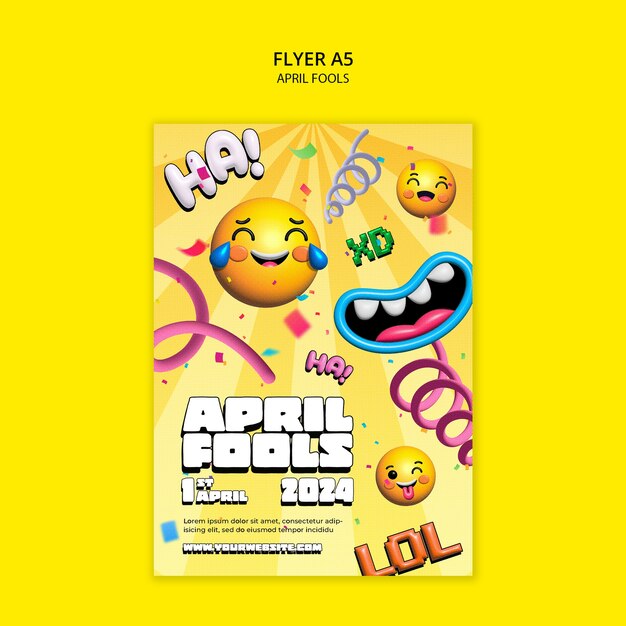 Vorlage für einen Plakat für die Feier des ersten April