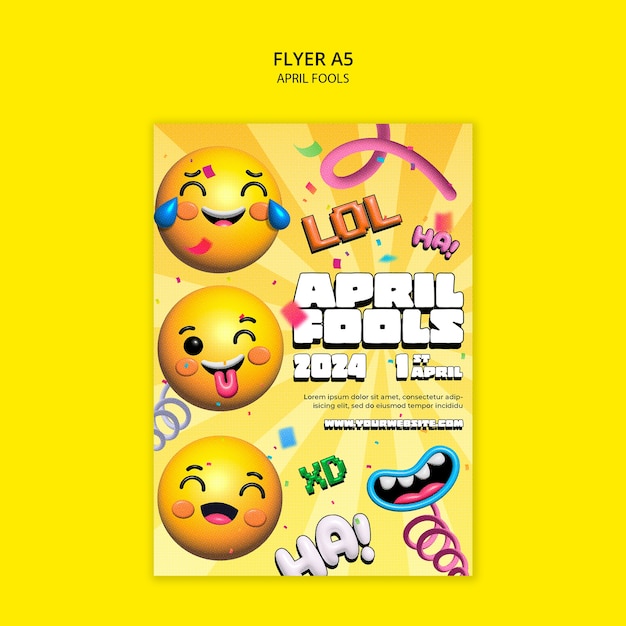Vorlage für einen Plakat für die Feier des ersten April
