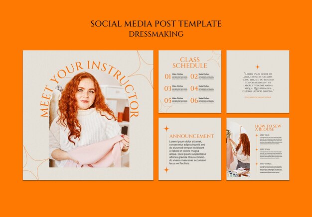 Vorlage für einen Social-Media-Beitrag für Schneiderei