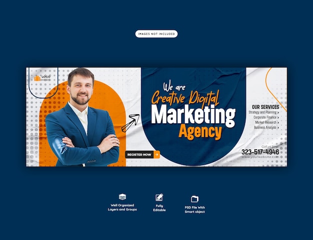 Vorlage für Facebook-Cover für digitale Marketingagenturen und Unternehmen