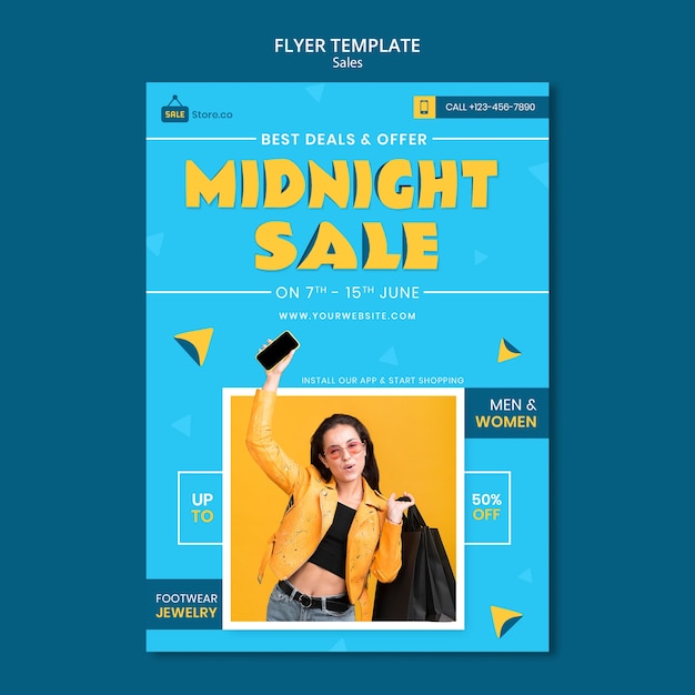 Vorlage für Flyer zum Mitternachtsverkauf