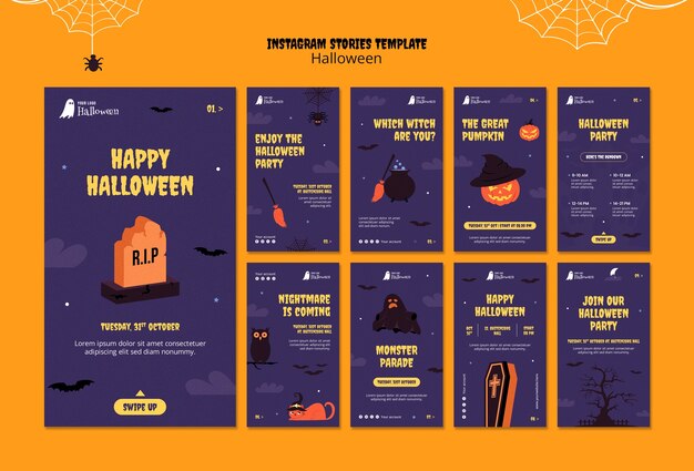 Vorlage für Halloween-Feiern und Instagram-Geschichten