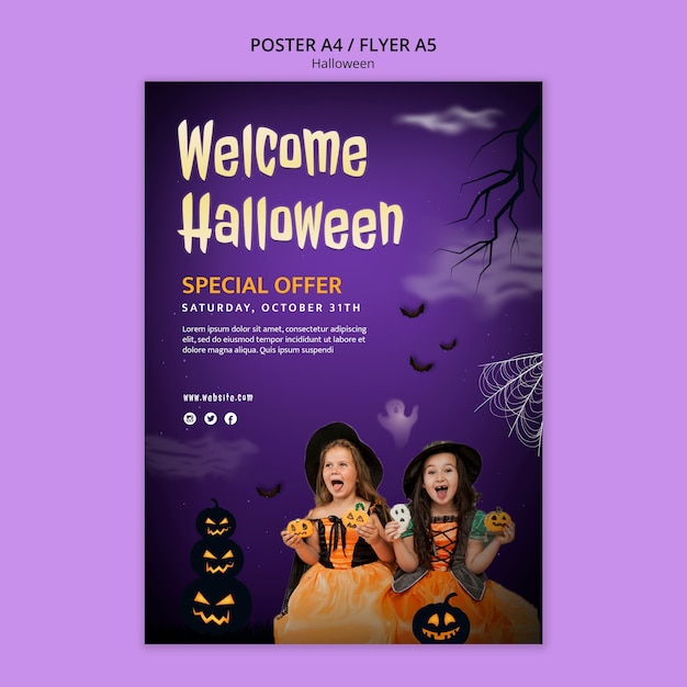 Kostenlose PSD vorlage für halloween-poster
