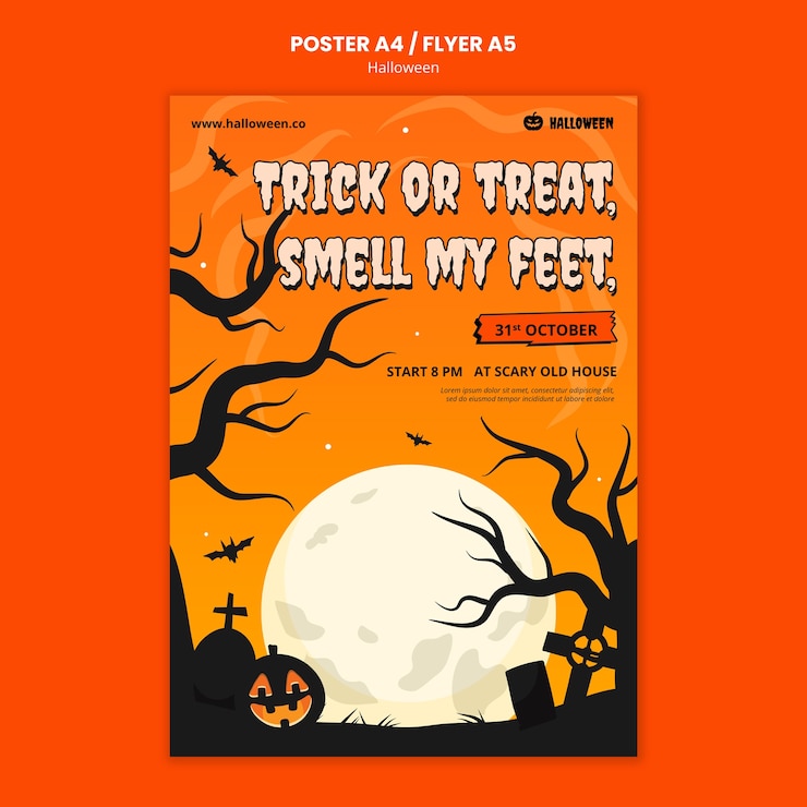 Kostenlose PSD vorlage für halloween-poster
