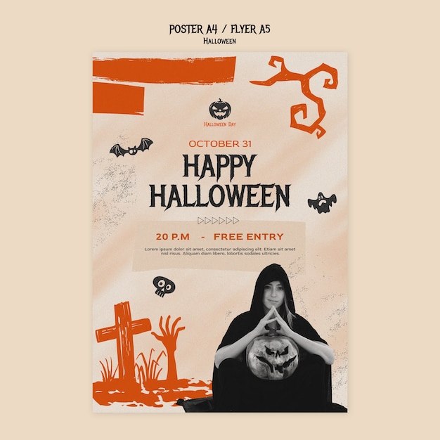 Kostenlose PSD vorlage für halloween-poster