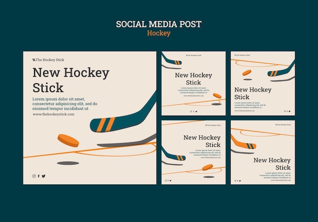 Kostenlose PSD vorlage für hockey-instagram-posts