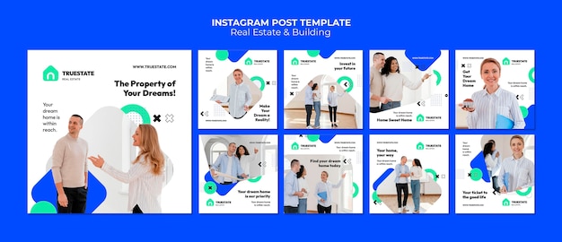 Kostenlose PSD vorlage für immobilien-instagram-beiträge
