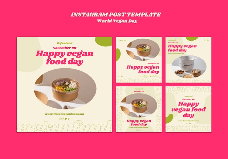 Kostenlose PSD vorlage für instagram-beiträge zum weltvegantag