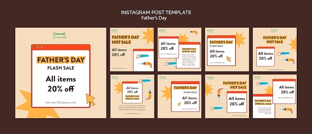 Vorlage für instagram-beiträge zur vatertagsfeier