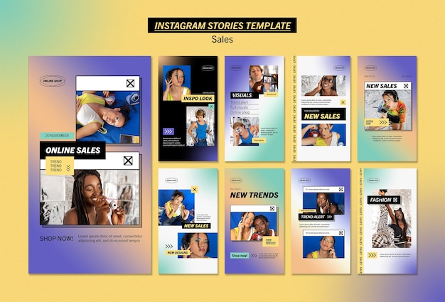 Vorlage für Instagram-Geschichten mit Farbverlauf