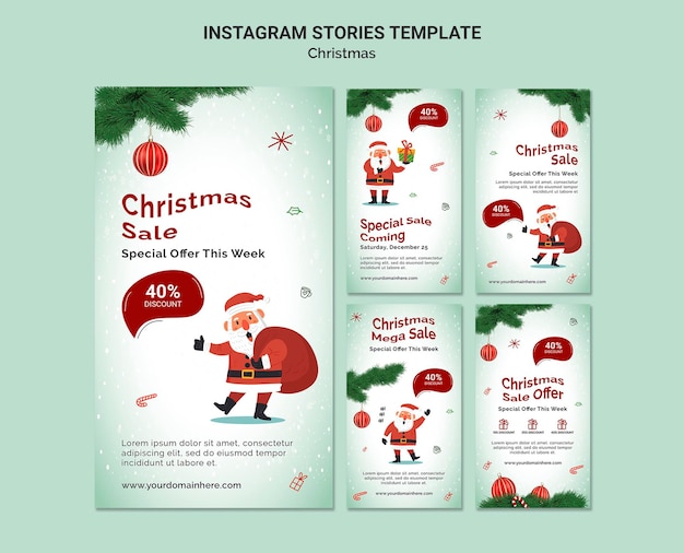 Vorlage für instagram-geschichten zum weihnachtsverkauf