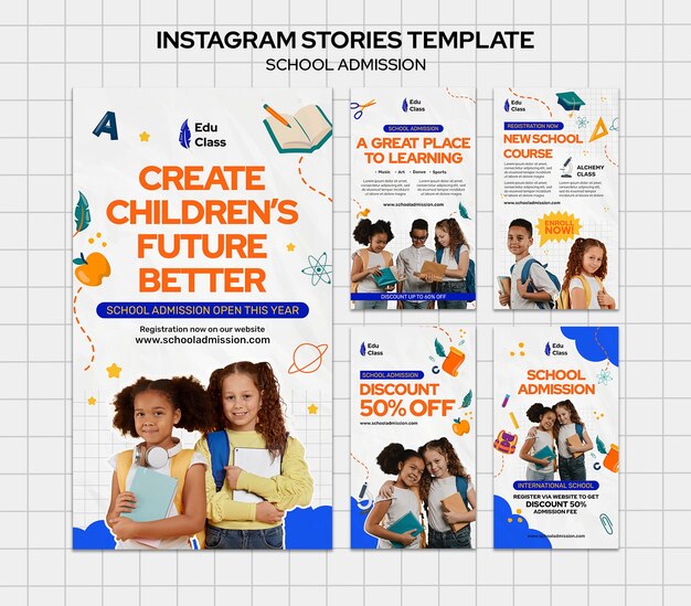 Vorlage für Instagram-Geschichten zur Schulzulassung